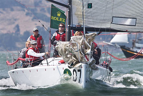 Deneen Demourkas' Groovederci from Santa Barbara, California, wins the Farr 30 Class in the Rolex Big Boat Series, San Francisco, California. Photo copyright Rolex and Daniel Forster.