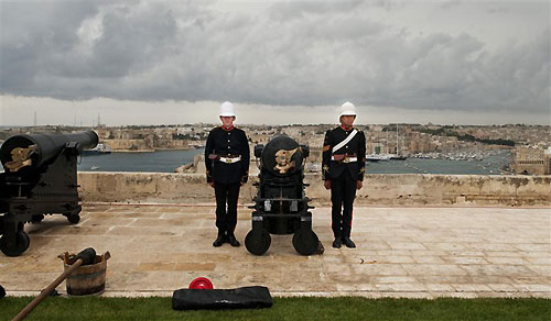 Members of the Royal Malta Artillery at the Saluting Battery overlooking Grand Harbour, Valletta, during the start of the Rolex Middle Sea Race 2011. Photo copyright Kurt Arrigo, Rolex.