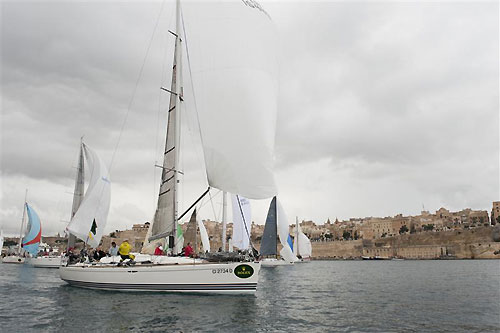 Renzo Grottesi�s X40 Pita Maha (ITA), during the Rolex Middle Sea Race 2011. Photo copyright Kurt Arrigo, Rolex.