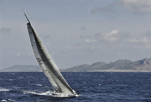 Andres Soriano�s Mills 68 Alegre (GBR), passing Favignana, during the Rolex Middle Sea Race 2011. Photo copyright Kurt Arrigo, Rolex.