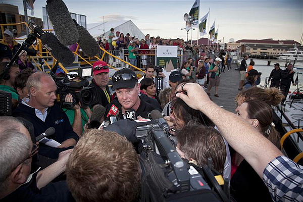 Anthony Bell, owner of Investec Loyal at Constitution Dock, Hobart. Photo copyright Daniel Forster, Rolex.