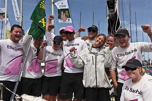 Jessica Watson and her Ella Bach� Another Challenge crew, celeberating their arrival to Hobart after completing the 2011 Rolex Sydney Hobart Yacht Race. Photo copyright Kurt Arrigo, Rolex.
