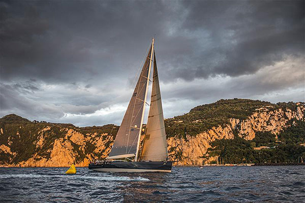 Filip Balcaen’s 112-ft Supermaxi Nilaya (BEL), line-honours winner of leg two of the Rolex Volcano Race 2012. Photo copyright Kurt Arrigo for Rolex.