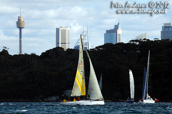 Ed Psaltis, Bob Thomas and Michael Bencsik's modified Farr 40 AFR Midnight Rambler, ahead of the start of the Audi Sydney Gold Coast 2012. Photo copyright Peter Andrews, Outimage Australia.