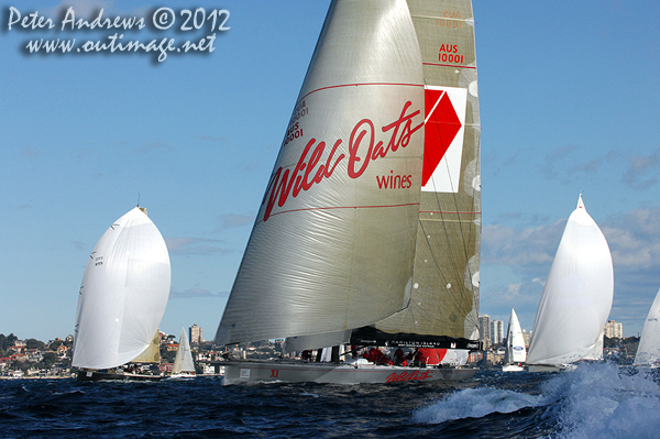Bob Oatley's Wild Oats XI, during the start of the Audi Sydney Gold Coast 2012. Photo copyright Peter Andrews, Outimage Australia.