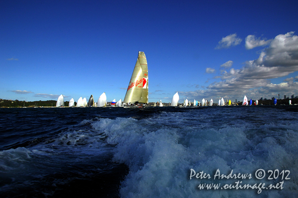 The fleet after the start of the Audi Sydney Gold Coast 2012. Photo copyright Peter Andrews, Outimage Australia.