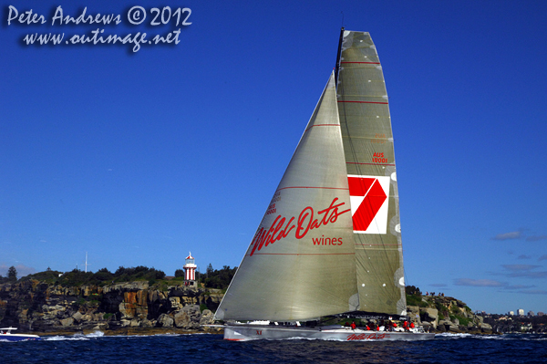 Bob Oatley's Wild Oats XI, after the start of the Audi Sydney Gold Coast 2012. Photo copyright Peter Andrews, Outimage Australia.