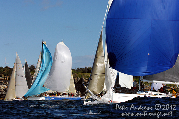 The fleet after the start of the Audi Sydney Gold Coast 2012. Photo copyright Peter Andrews, Outimage Australia.