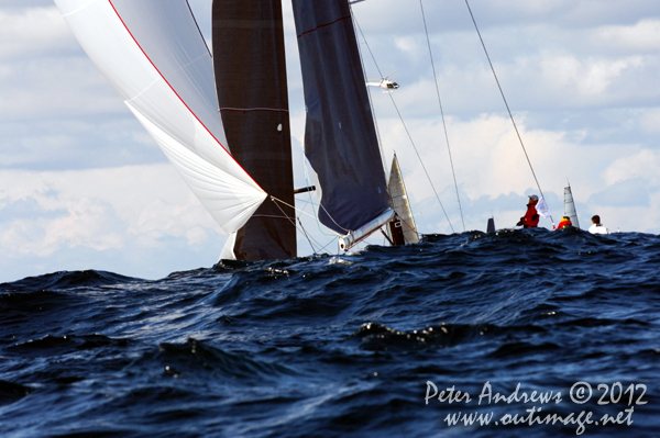 Outside the heads after the start of the Audi Sydney Gold Coast 2012. Photo copyright Peter Andrews, Outimage Australia.