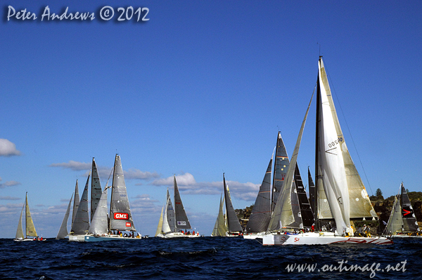 The fleet after the start of the Audi Sydney Gold Coast 2012. Photo copyright Peter Andrews, Outimage Australia.