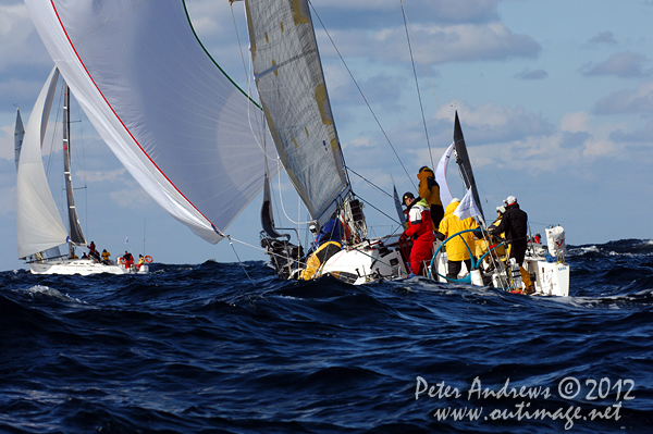 Outside the heads after the start of the Audi Sydney Gold Coast 2012. Photo copyright Peter Andrews, Outimage Australia.