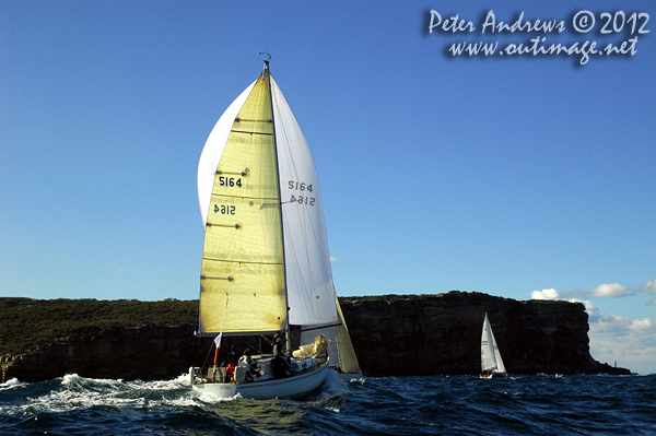 Andrew Cochrane's Stewart 34 Pendragon, at the heads after the start of the Audi Sydney Gold Coast 2012. Photo copyright Peter Andrews, Outimage Australia.