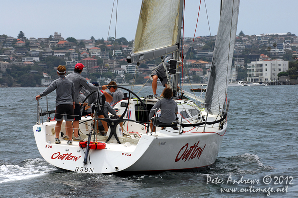 Alan and Tom Quick's Sydney 38 Outlaw, during the CYCA Trophy One Design Series 2012. Photo copyright Peter Andrews, Outimage Australia 2012.