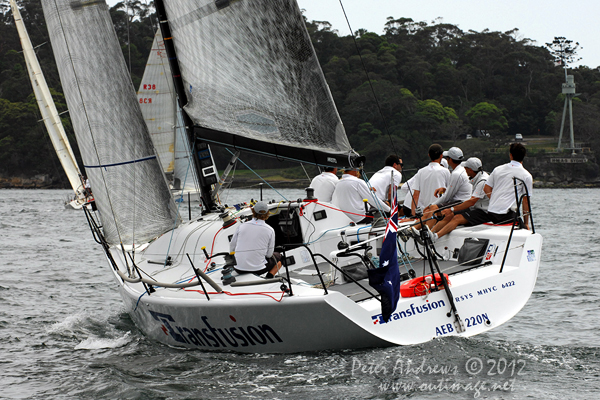 Guido Belgiomo-Nettis' Farr 40 Transfusion, during the CYCA Trophy One Design Series 2012. Photo copyright Peter Andrews, Outimage Australia 2012.