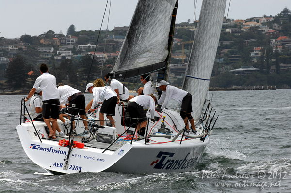 Guido Belgiomo-Nettis' Farr 40 Transfusion, during the CYCA Trophy One Design Series 2012. Photo copyright Peter Andrews, Outimage Australia 2012.