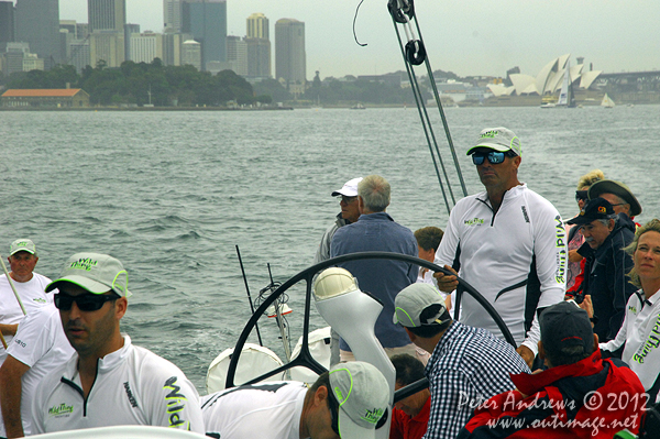 On board Grant Wharington's Jones 100 foot maxi, Wild Thing for a sail on Sydney Harbour December 15, 2012. Photo copyright Peter Andrews, Outimage Australia.