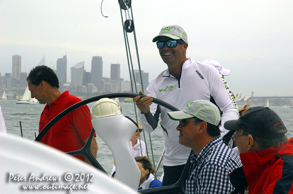 On board Grant Wharington's Jones 100 foot maxi, Wild Thing for a sail on Sydney Harbour December 15, 2012. Photo copyright Peter Andrews, Outimage Australia.