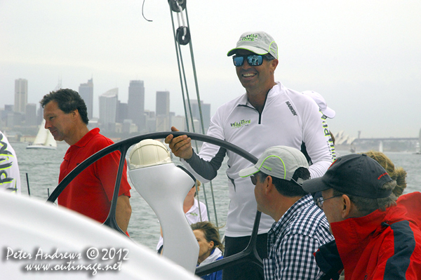 On board Grant Wharington's Jones 100 foot maxi, Wild Thing for a sail on Sydney Harbour December 15, 2012. Photo copyright Peter Andrews, Outimage Australia.