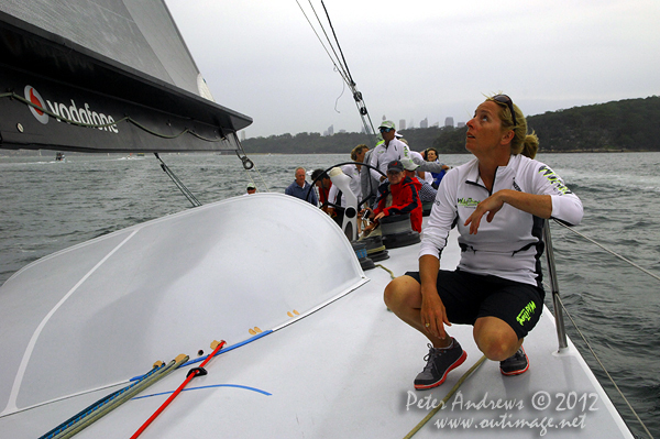 On board Grant Wharington's Jones 100 foot maxi, Wild Thing for a sail on Sydney Harbour December 15, 2012. Photo copyright Peter Andrews, Outimage Australia.