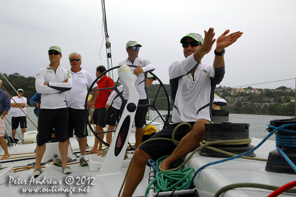 On board Grant Wharington's Jones 100 foot maxi, Wild Thing for a sail on Sydney Harbour December 15, 2012. Photo copyright Peter Andrews, Outimage Australia.