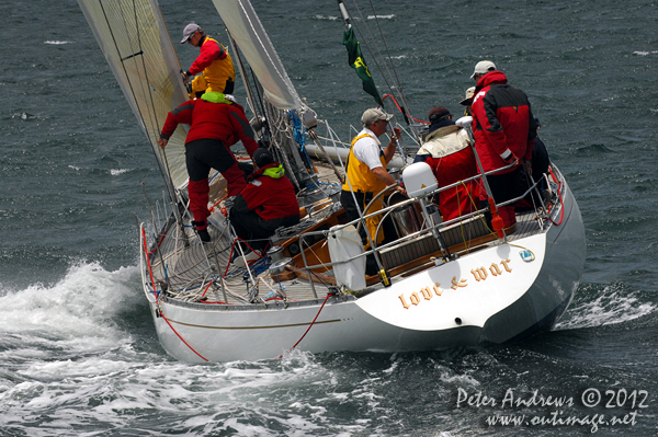 Simon Kurts' S&S 47 Love & War on Sydney Harbour, ahead of the start of the 2012 Sydney Hobart Yacht Race. Photo copyright Peter Andrews, Outimage Australia.