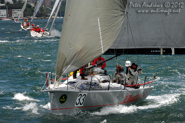 Bruce Taylor's Caprice 40, Chutzpah, on Sydney Harbour ahead of the start of the start of the 2012 Sydney Hobart Yacht Race. Photo copyright Peter Andrews, Outimage Australia.