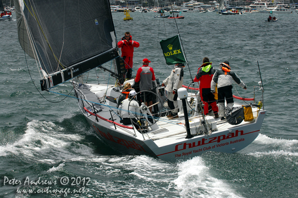 Bruce Taylor's Caprice 40, Chutzpah, on Sydney Harbour ahead of the start of the start of the 2012 Sydney Hobart Yacht Race. Photo copyright Peter Andrews, Outimage Australia.