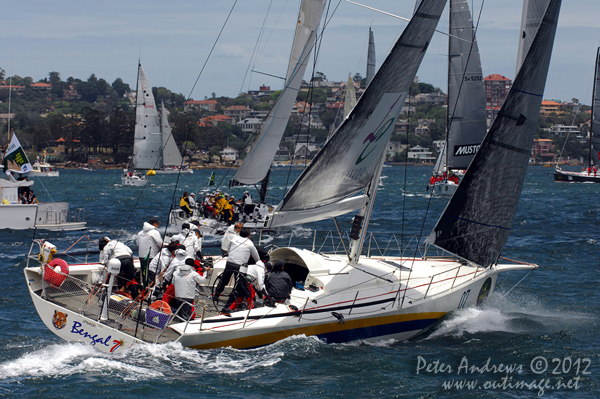 Yoshihiko Murase's Humphreys 54, KLC Bengal 7 from Japan, on Sydney Harbour ahead of the start of the 2012 Sydney Hobart Yacht Race. Photo copyright Peter Andrews, Outimage Australia.