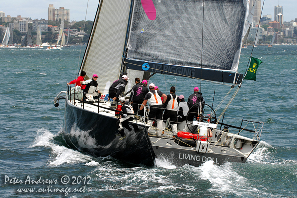 Michael Hiatt's Farr 55, Living Doll, on Sydney Harbour ahead the start of the 2012 Sydney Hobart Yacht Race. Photo copyright Peter Andrews, Outimage Australia.