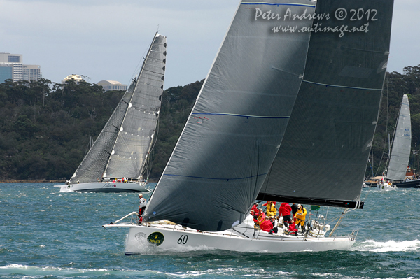 Stephen Ainsworth's Reichel Pugh 63 Loki, on Sydney Harbour ahead of the start of the 2012 Sydney Hobart Yacht Race. Photo copyright Peter Andrews, Outimage Australia.