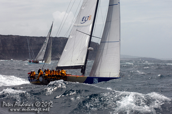 Simonas Steponavièius' Volvo 60 Ambersail, outside the heads of Sydney Harbour after the start of the 2012 Sydney Hobart Yacht Race. Photo copyright Peter Andrews, Outimage Australia.