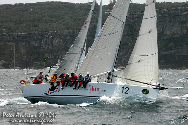 Phil Molony's Archambault A40rc Papillon, outside the heads of Sydney Harbour after the start of the 2012 Sydney Hobart Yacht Race. Photo copyright Peter Andrews, Outimage Australia.