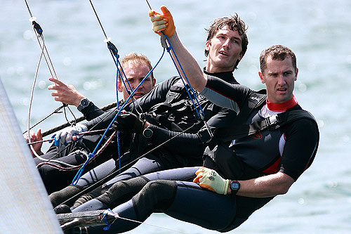 The crew on Red Claw on Sydney Harbour. Photo copyright The Australian 18 Footers League.