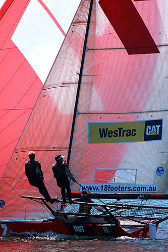 Gotta Love It 7, winner of Race 2 of the Australian 18 foot Skiff Championship on Sydney Harbour. Photo copyright Australian 18 Footers League.