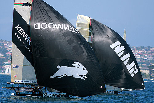 Kenwood-Rabbitohs during Race 2 of the Australian 18 foot Skiff Championship on Sydney Harbour. Photo copyright Australian 18 Footers League.