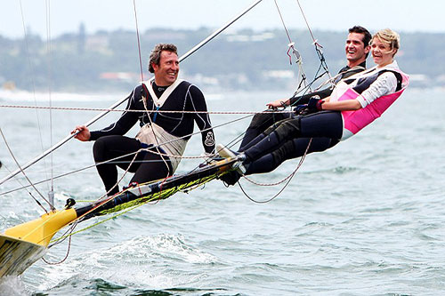 Jessica Watson sailed on the 18 footer, Ella Bache, on Sydney Harbour, Thursday January 27, 2001. Photo copyright Ella Bache and Frank Quealey, Australian 18 Footers League.