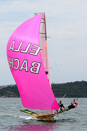 Jessica Watson sailed on the 18 footer, Ella Bache, on Sydney Harbour, Thursday January 27, 2001. Photo copyright Ella Bache and Frank Quealey, Australian 18 Footers League.