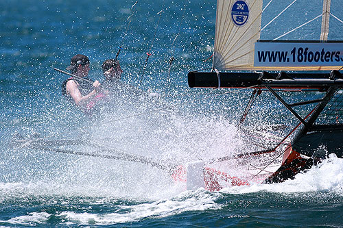 Jeremy Wilmot's Appliances Online, during Race 5 of the Australian Championship on Sydney Harbour. Photo copyright Australian 18 Footers League.