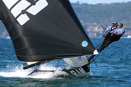 SLAM with Anthony Young onboard wins invitation race of the Winning Appliances - JJ Giltinan 18ft Skiff Championship on Sydney Harbour, Friday March 4, 2011. Photo copyright Australian 18 Footers League.