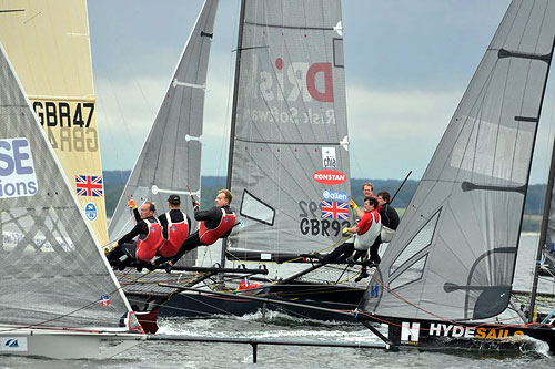 Skiff action at the German 18 Foot Skiff Grand Prix. Photo copyright Christophe Favreau.