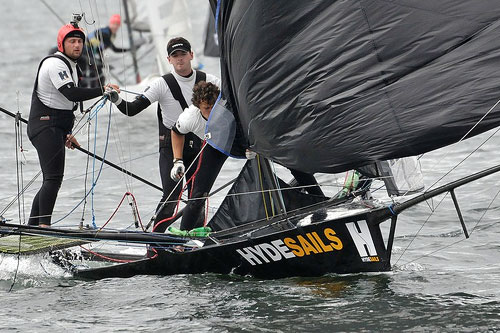 Skiff action at the German 18 Foot Skiff Grand Prix. Photo copyright Christophe Favreau.