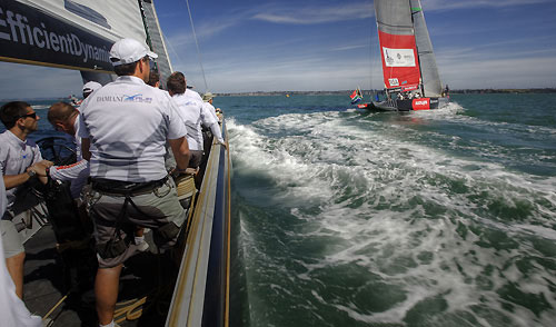 Onboard with Italia Challenge racing Team Shoholoza, Louis Vuitton Pacific Series Practice Day, Auckland, 29/01/2009. Photo copyright Stefano Gattini / www.carloborlenghi.com