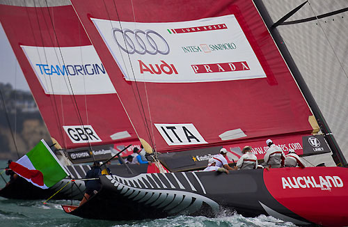 Luna Rossa Challenge and Team Origin, Louis Vuitton Pacific Series, Auckland, 30/01/2009. Photo copyright Stefano Gattini / www.carloborlenghi.com