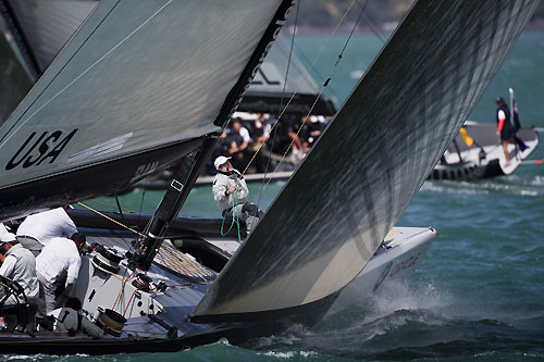 Emirates Team New Zealand and BMW Oracle Racing, Louis Vuitton Pacific Series, Auckland, 31/01/2009. Photo copyright Stefano Gattini / www.carloborlenghi.com