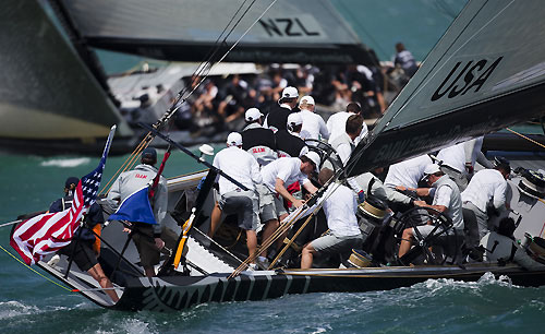 Emirates Team New Zealand and BMW Oracle Racing, Louis Vuitton Pacific Series, Auckland, 31/01/2009. Photo copyright Stefano Gattini / www.carloborlenghi.com