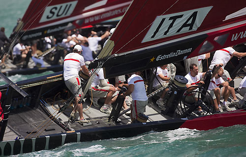 Luna Rossa Challenge and Alinghi, Louis Vuitton Pacific Series, Auckland, 31/01/2009. Photo copyright Stefano Gattini / www.carloborlenghi.com