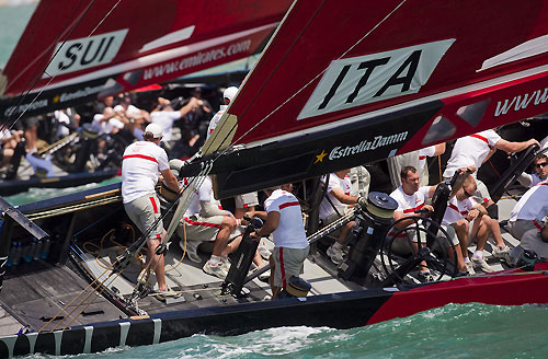 Luna Rossa Challenge and Alinghi, Louis Vuitton Pacific Series, Auckland, 31/01/2009. Photo copyright Stefano Gattini / www.carloborlenghi.com