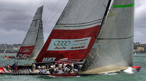 Luna Rossa Challenge and Alinghi, Louis Vuitton Pacific Series, Auckland, 31/01/2009. Photo copyright Stefano Gattini / www.carloborlenghi.com