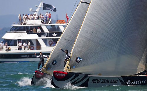 Emirates Team New Zealand and Italia Challenge, Louis Vuitton Pacific Series, Auckland, 5/02/2009. Photo copyright Stefano Gattini / www.carloborlenghi.com