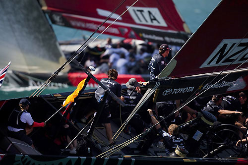 Emirates Team New Zealand and Italia Challenge, Louis Vuitton Pacific Series, Auckland, 5/02/2009. Photo copyright Stefano Gattini / www.carloborlenghi.com